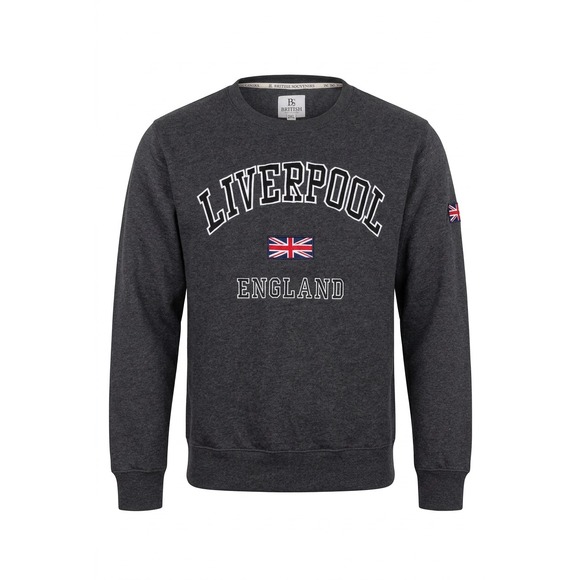 British Souvenirs Other - Liverpool England Sweatshirt 2XL British Souvenirs Dark Gray Crewneck Union Jack